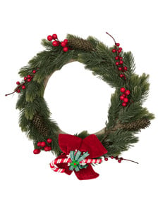Handmade green wreath VINTER SCANDI 40 cm